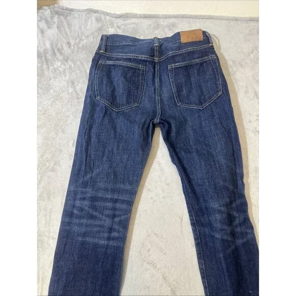 AE77 The Loose Japanese Selvedge Jeans Men’s 28x32 Dark Wash Button Fly Denim - Picture 9 of 10